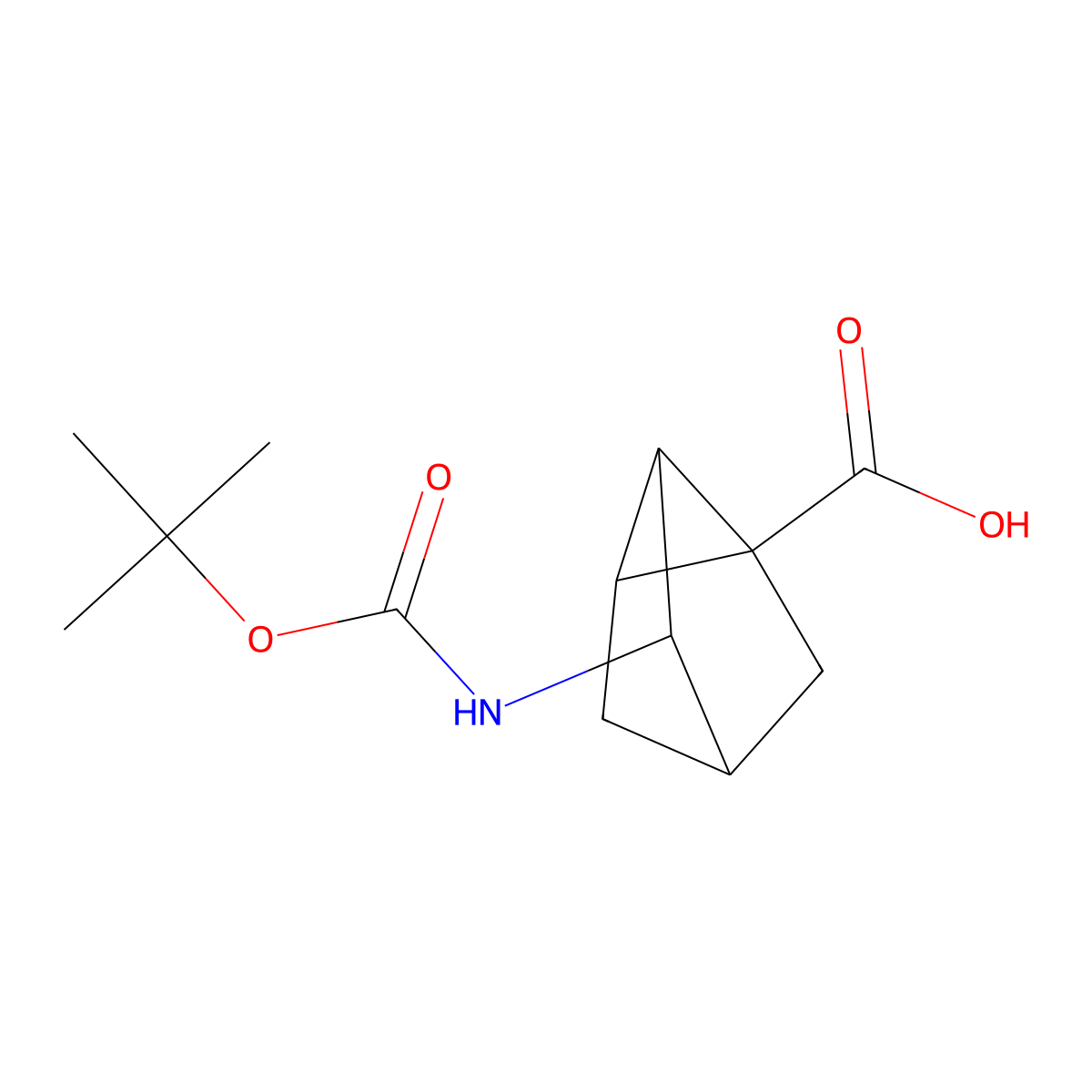 3-(((Tert-butoxy)carbonyl)amino)tricyclo(2.2.1.0,2,6)heptane-1-carboxylic acid molecular structure, CAS 2503203-99-2