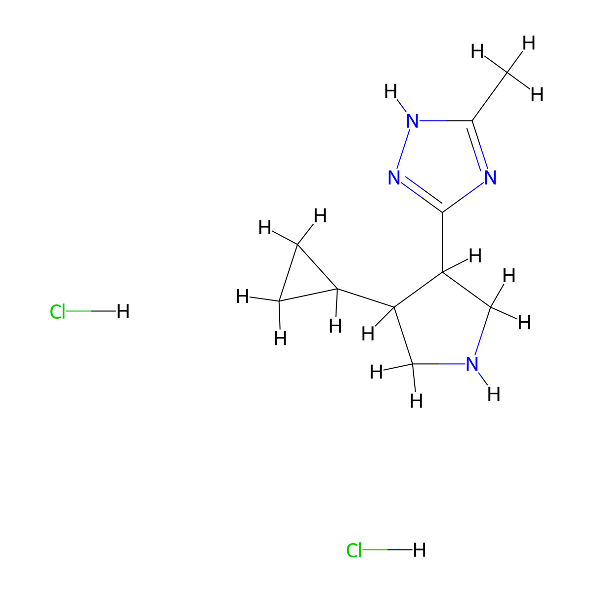 5-(4-cyclopropylpyrrolidin-3-yl)-3-methyl-1H-1,2,4-triazole dihydrochloride molecular structure, CAS 2503204-00-8