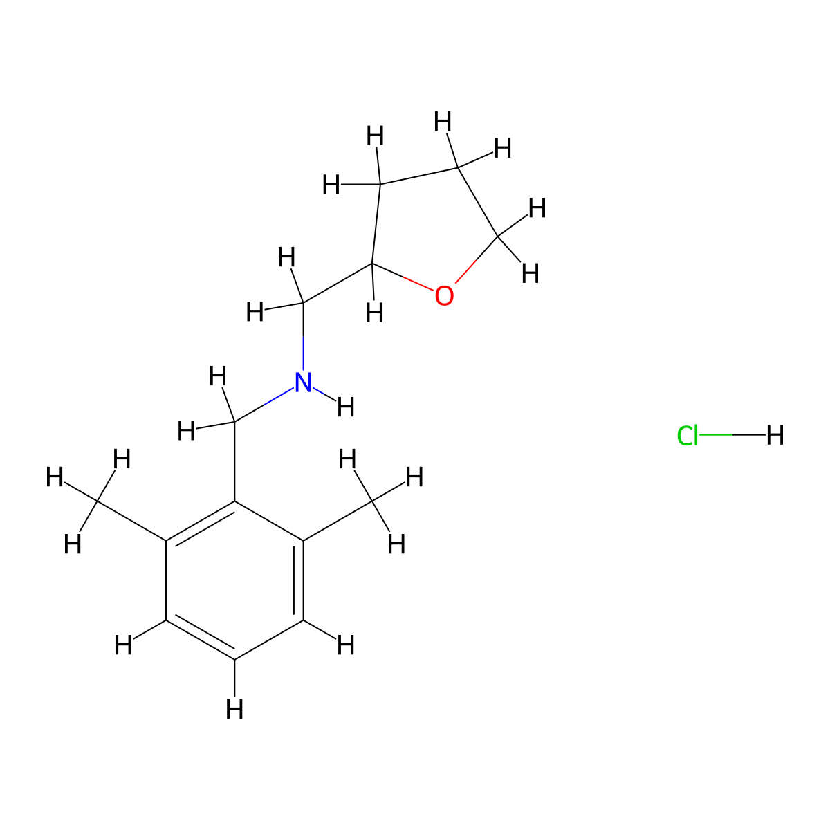 [(2,6-Dimethylphenyl)methyl][(oxolan-2-yl)methyl]amine hydrochloride molecular structure, CAS 2503204-07-5