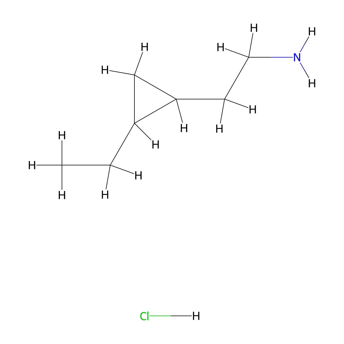 2-(2-Ethylcyclopropyl)ethan-1-amine hydrochloride molecular structure, CAS 2503204-09-7