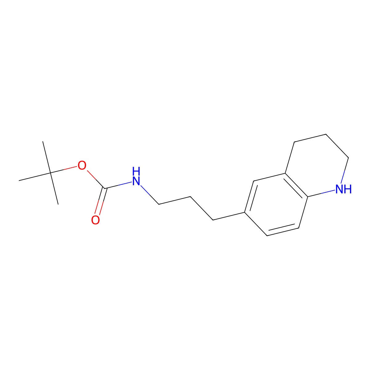 Tert-butyl N-[3-(1,2,3,4-tetrahydroquinolin-6-yl)propyl]carbamate molecular structure, CAS 2503204-23-5