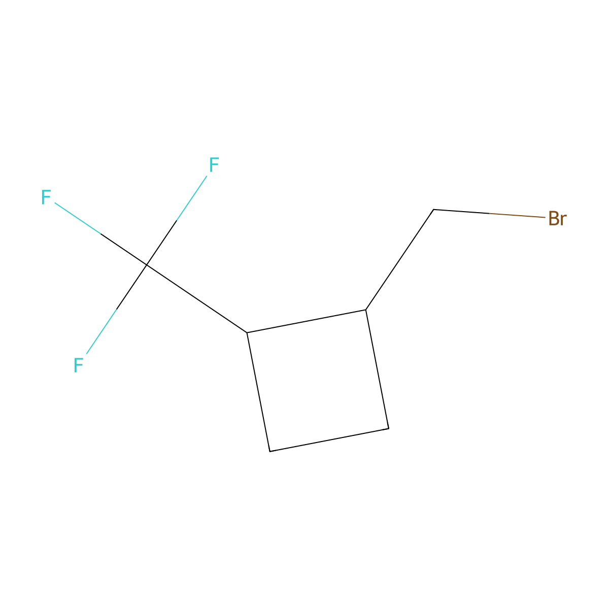1-(Bromomethyl)-2-(trifluoromethyl)cyclobutane molecular structure, CAS 2503204-24-6
