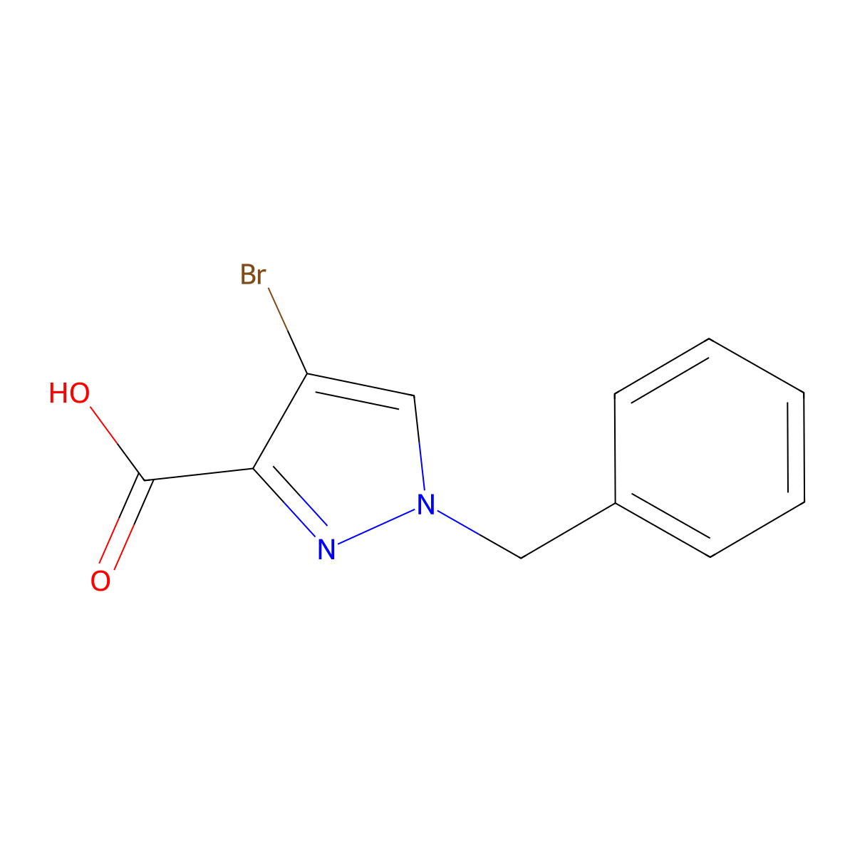1-benzyl-4-bromo-1H-pyrazole-3-carboxylic acid molecular structure, CAS 2503204-29-1