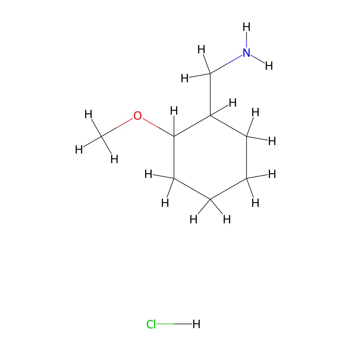 1-(2-Methoxycyclohexyl)methanamine hydrochloride molecular structure, CAS 2503204-33-7
