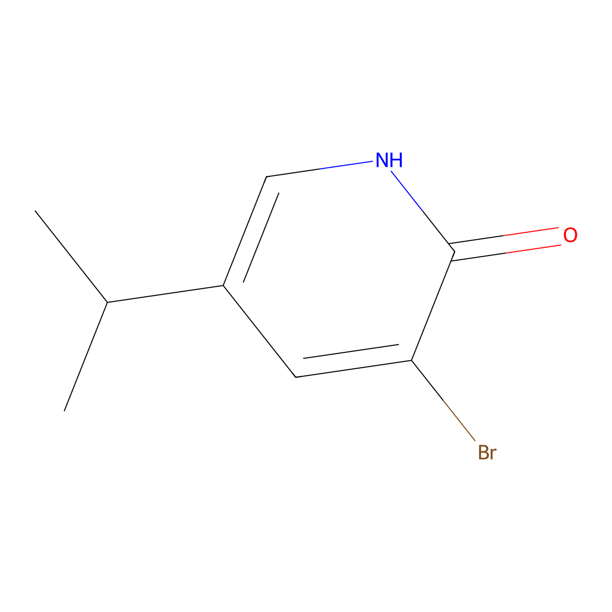 3-Bromo-5-(propan-2-yl)-1,2-dihydropyridin-2-one molecular structure, CAS 2503204-36-0