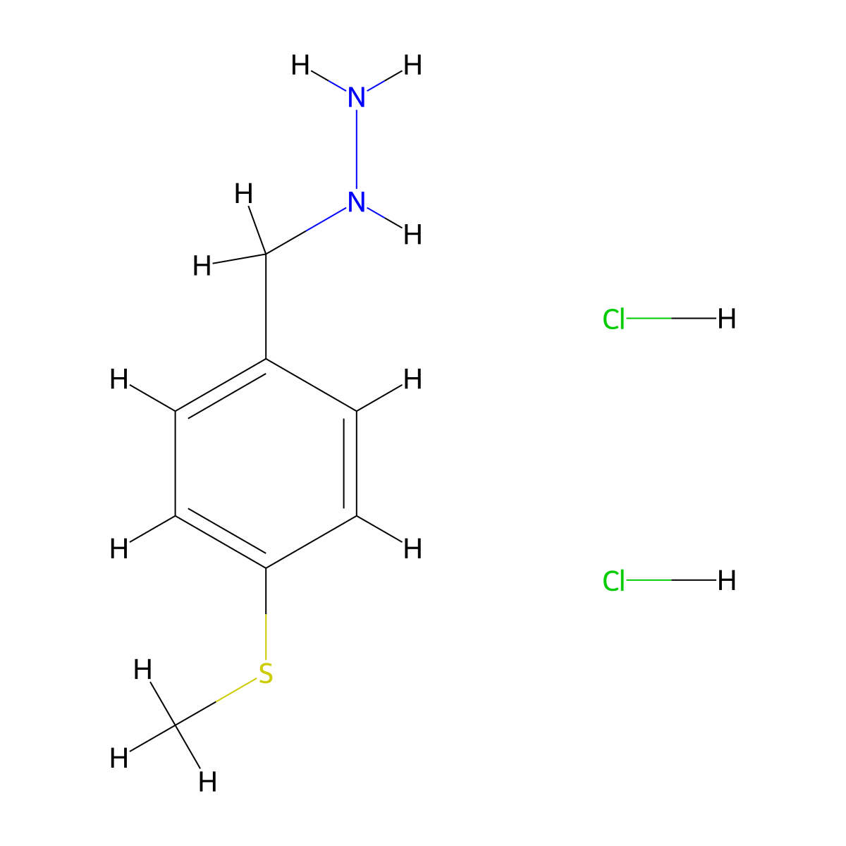 (4-Methylsulfanylphenyl)methylhydrazine;dihydrochloride molecular structure, CAS 2503204-38-2