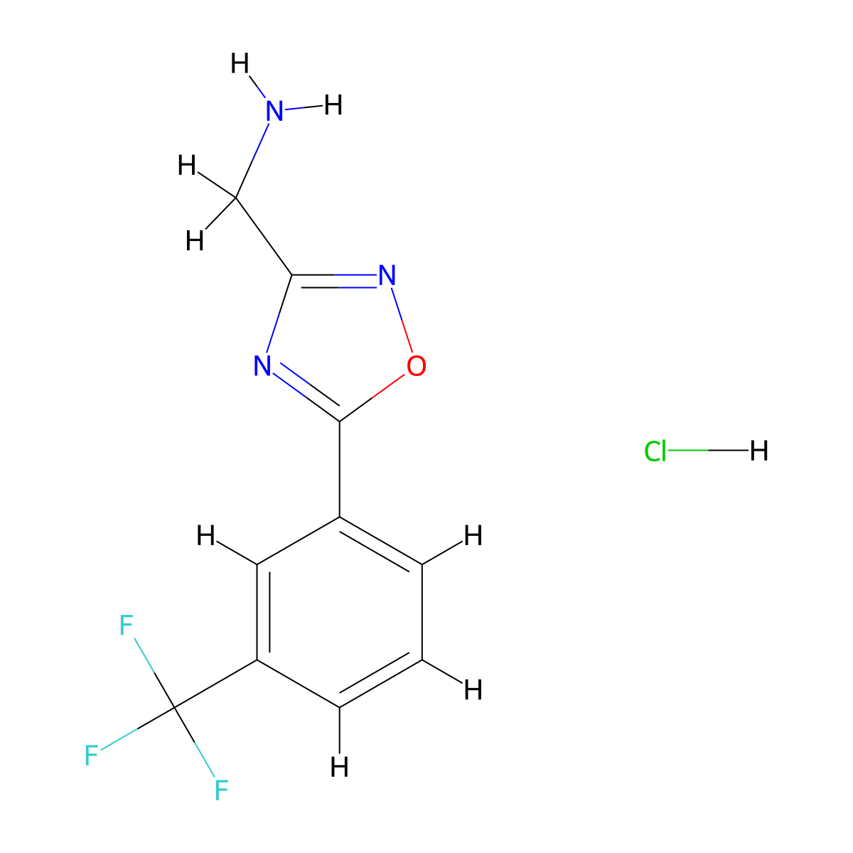 1-{5-[3-(Trifluoromethyl)phenyl]-1,2,4-oxadiazol-3-yl}methanamine hydrochloride molecular structure, CAS 2503204-43-9