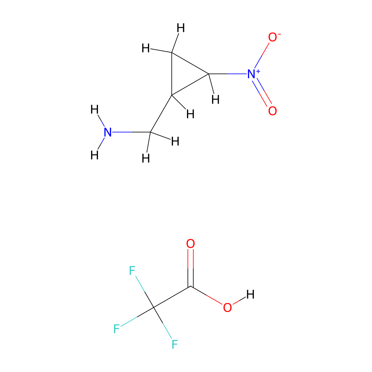 1-(2-Nitrocyclopropyl)methanamine; trifluoroacetic acid molecular structure, CAS 2503204-45-1