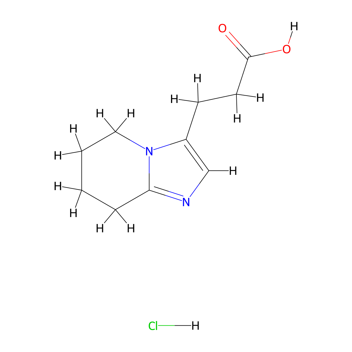 3-{5H,6H,7H,8H-imidazo[1,2-a]pyridin-3-yl}propanoicacidhydrochloride molecular structure, CAS 2503204-46-2
