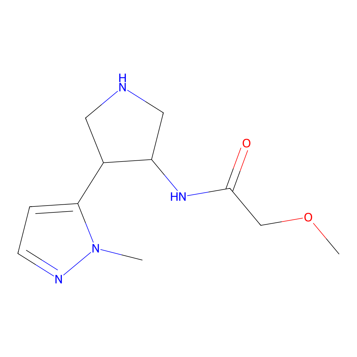2-methoxy-N-[4-(1-methyl-1H-pyrazol-5-yl)pyrrolidin-3-yl]acetamide molecular structure, CAS 2503204-49-5
