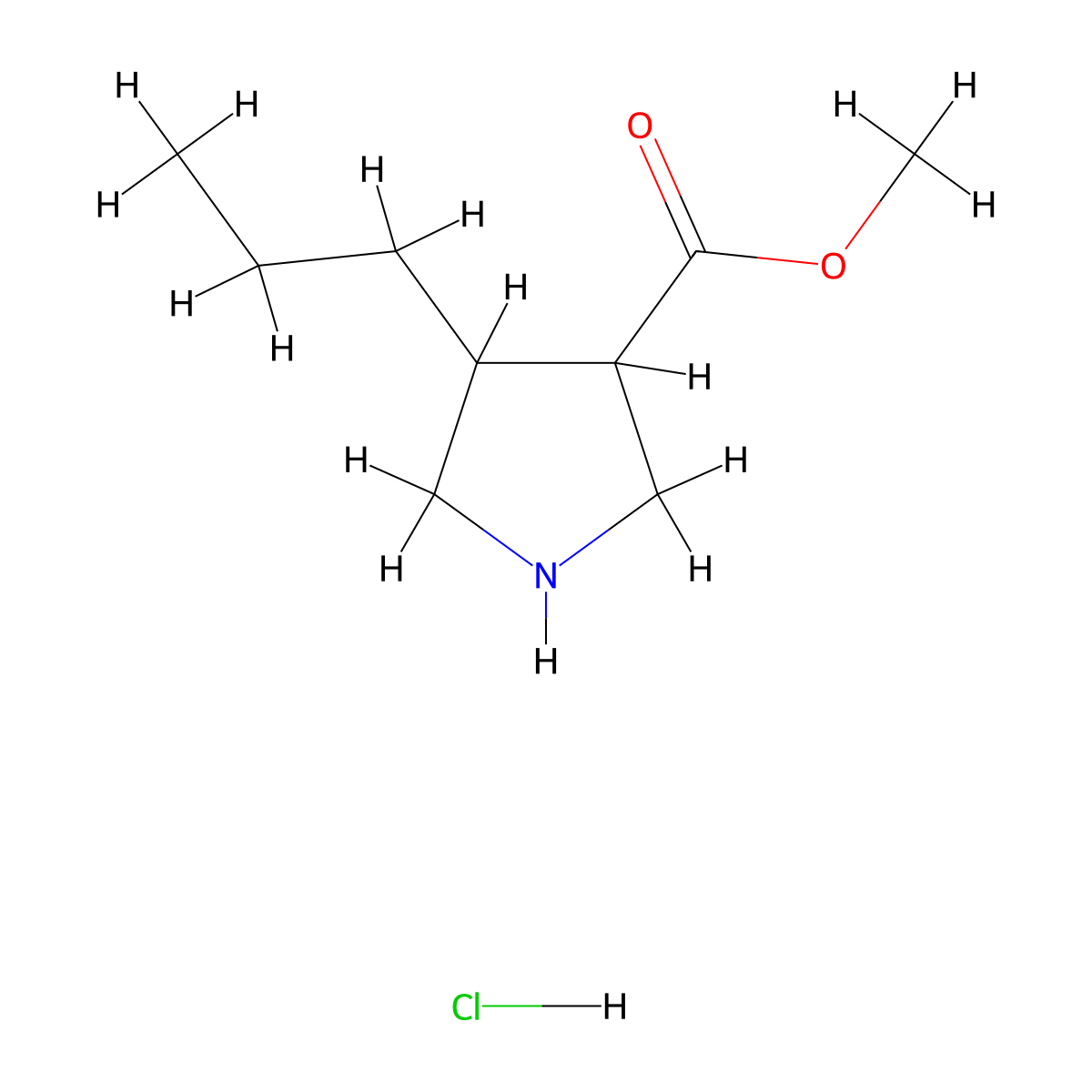 Methyl 4-propylpyrrolidine-3-carboxylate hydrochloride molecular structure, CAS 2503204-50-8