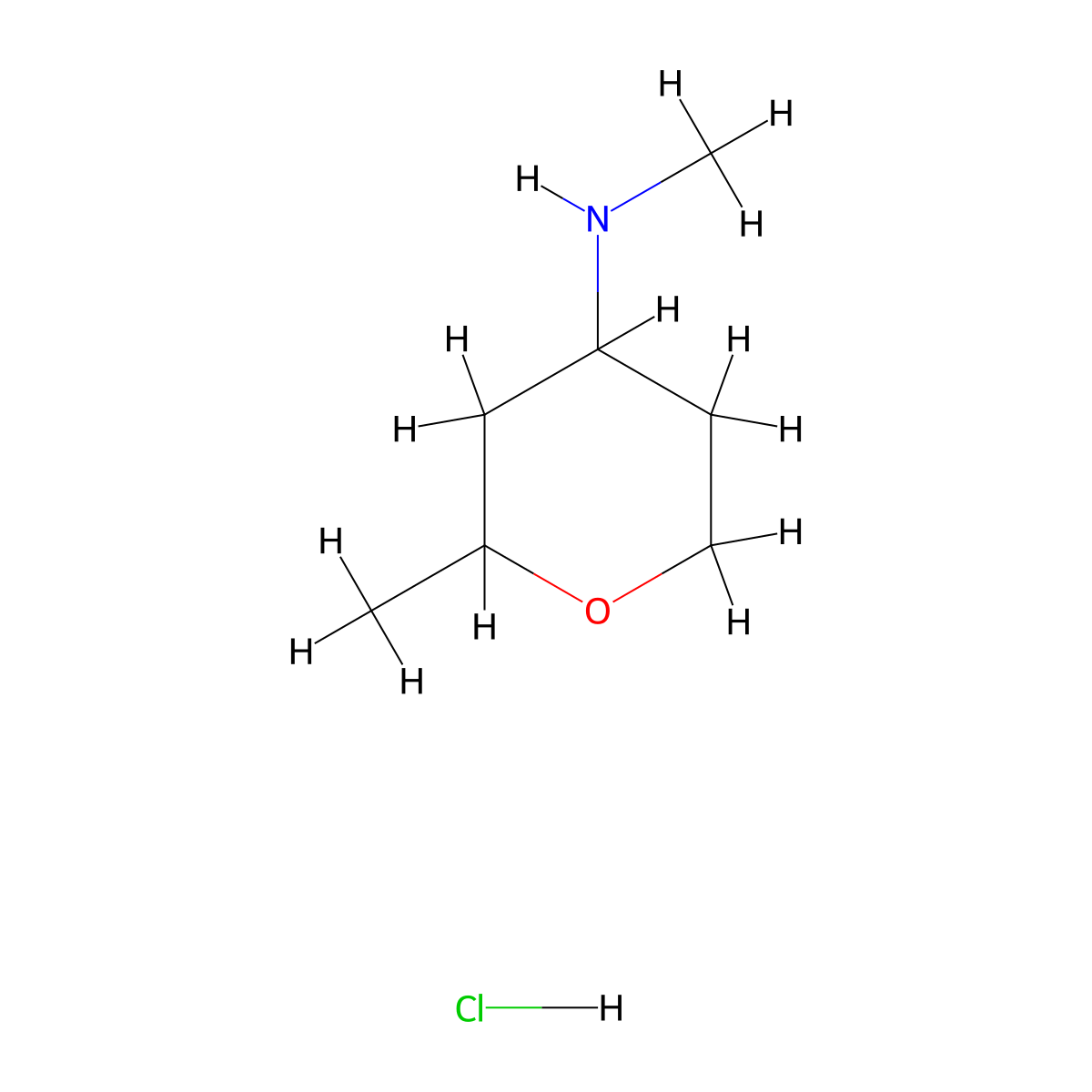 N,2-dimethyloxan-4-amine hydrochloride molecular structure, CAS 2503204-51-9