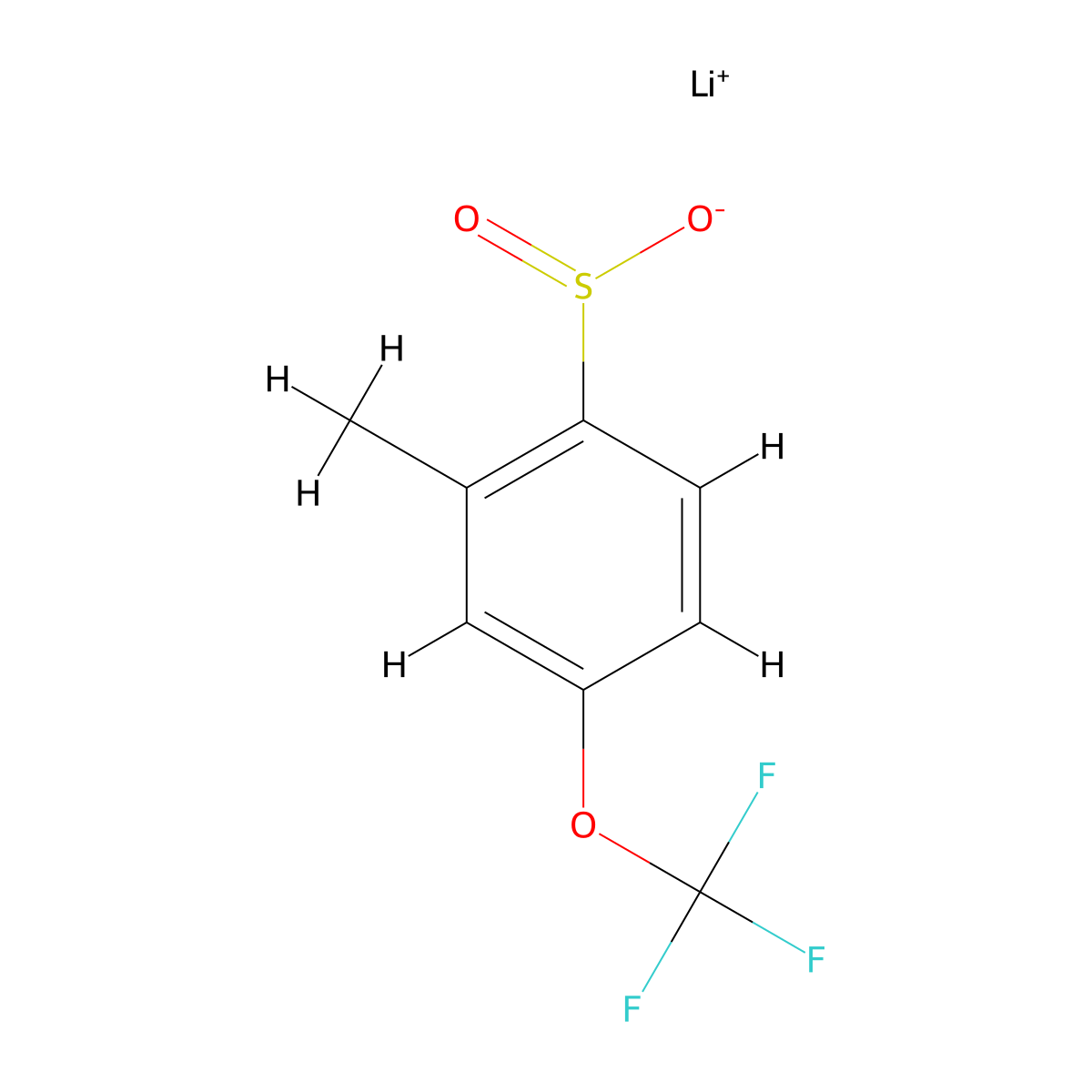 Lithium(1+) 2-methyl-4-(trifluoromethoxy)benzene-1-sulfinate molecular structure, CAS 2503204-55-3