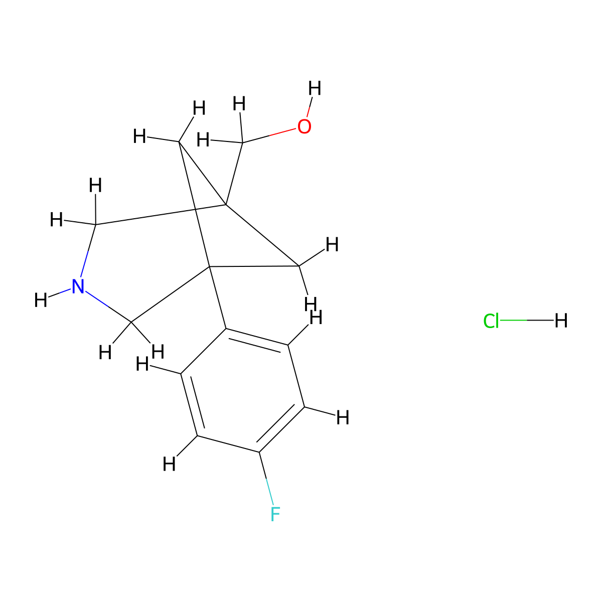 [5-(4-Fluorophenyl)-3-azabicyclo[3.1.1]heptan-1-yl]methanol hydrochloride molecular structure, CAS 2503204-60-0