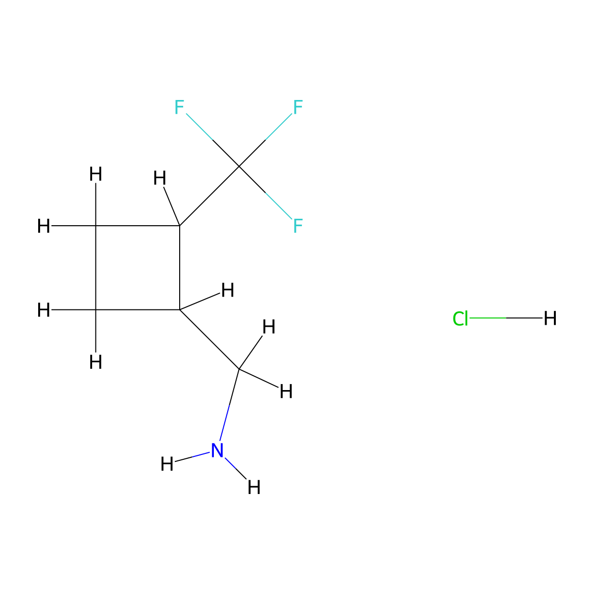 1-[2-(Trifluoromethyl)cyclobutyl]methanamine hydrochloride molecular structure, CAS 2503204-63-3