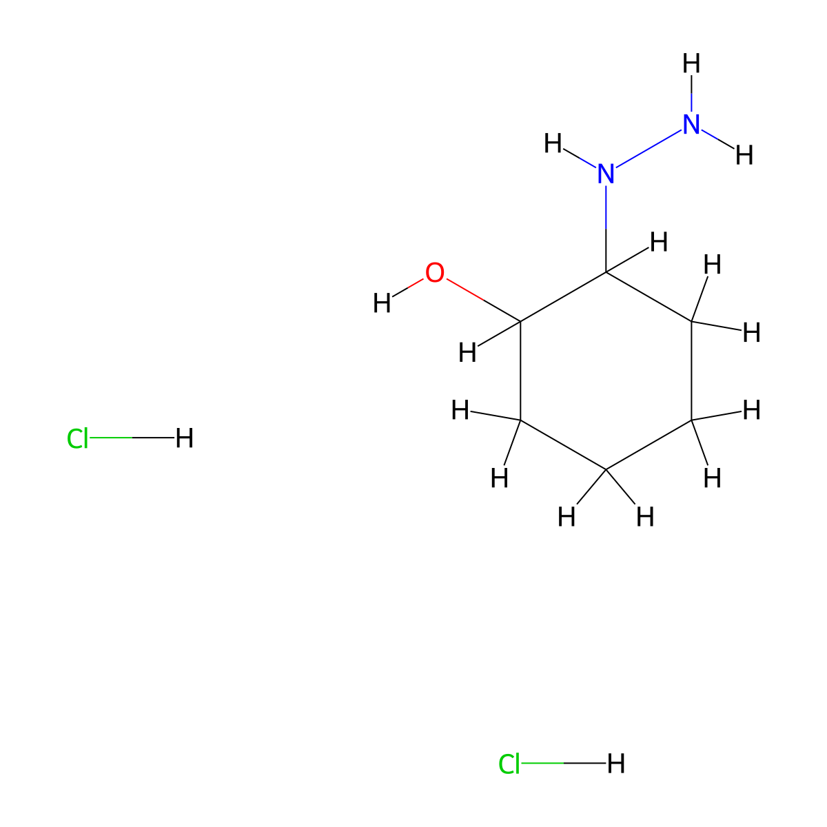 2-Hydrazinylcyclohexan-1-ol dihydrochloride molecular structure, CAS 2503204-66-6
