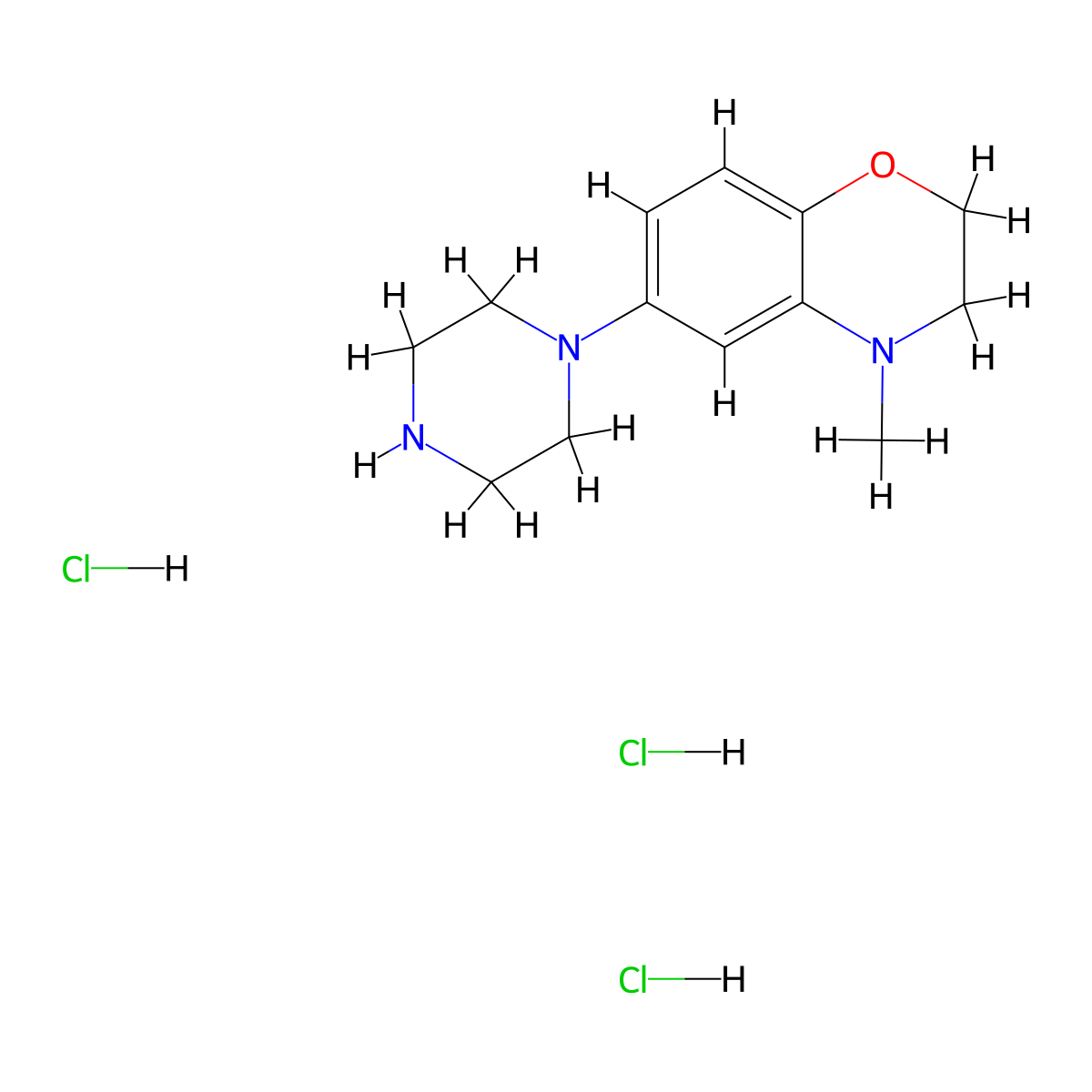 4-Methyl-6-piperazin-1-yl-2,3-dihydro-1,4-benzoxazine;trihydrochloride molecular structure, CAS 2503204-77-9