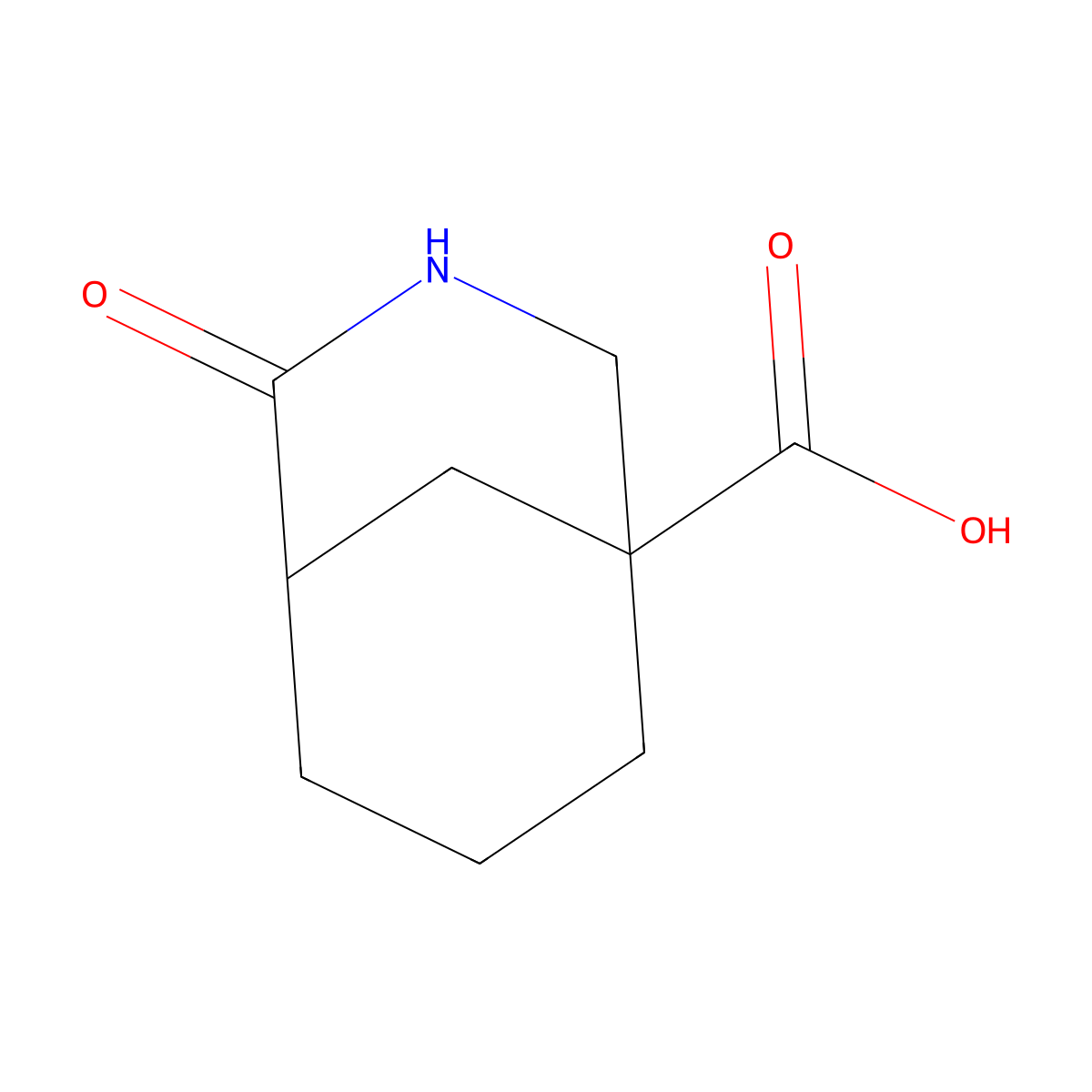 4-Oxo-3-azabicyclo[3.3.1]nonane-1-carboxylic acid molecular structure, CAS 2503204-78-0