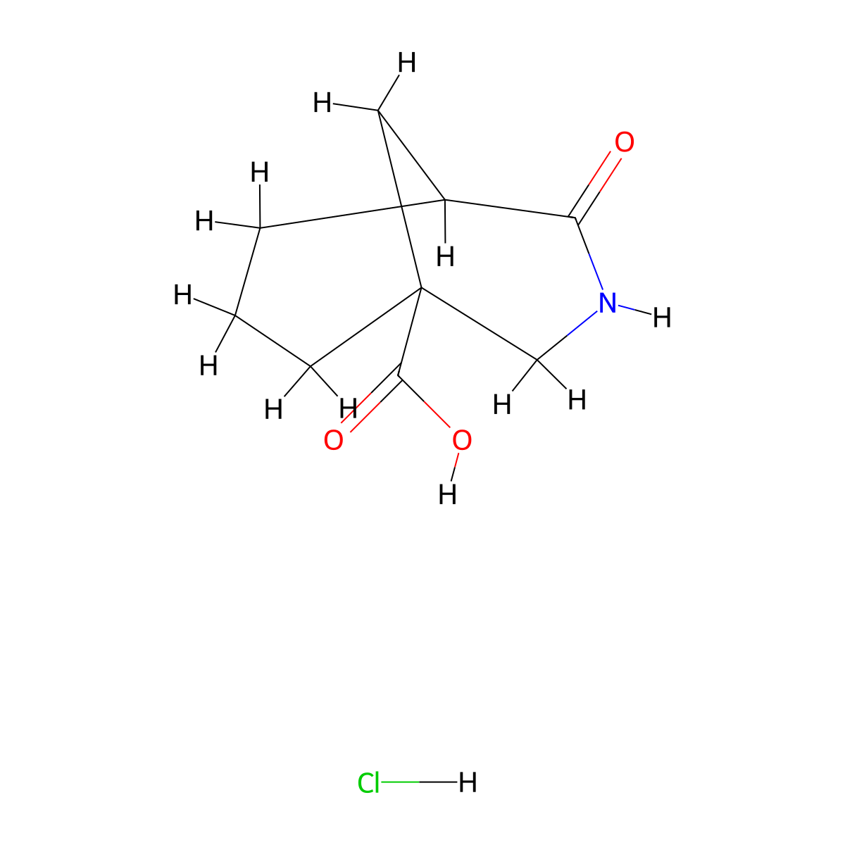 4-Oxo-3-azabicyclo[3.3.1]nonane-1-carboxylic acid hydrochloride molecular structure, CAS 2503204-79-1