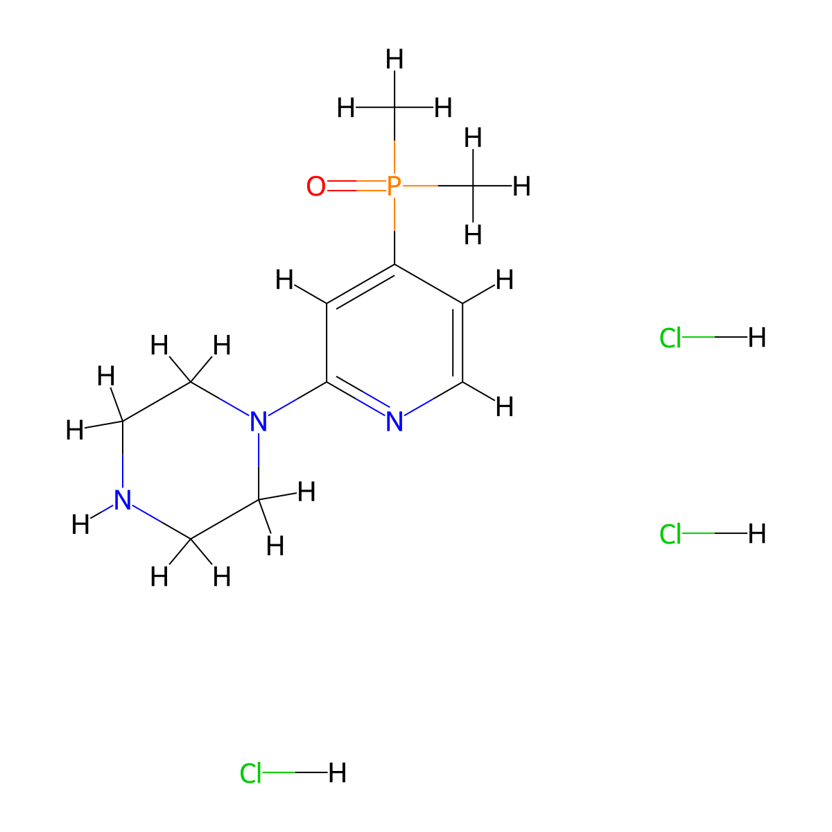 1-(4-Dimethylphosphorylpyridin-2-yl)piperazine;trihydrochloride molecular structure, CAS 2503204-86-0