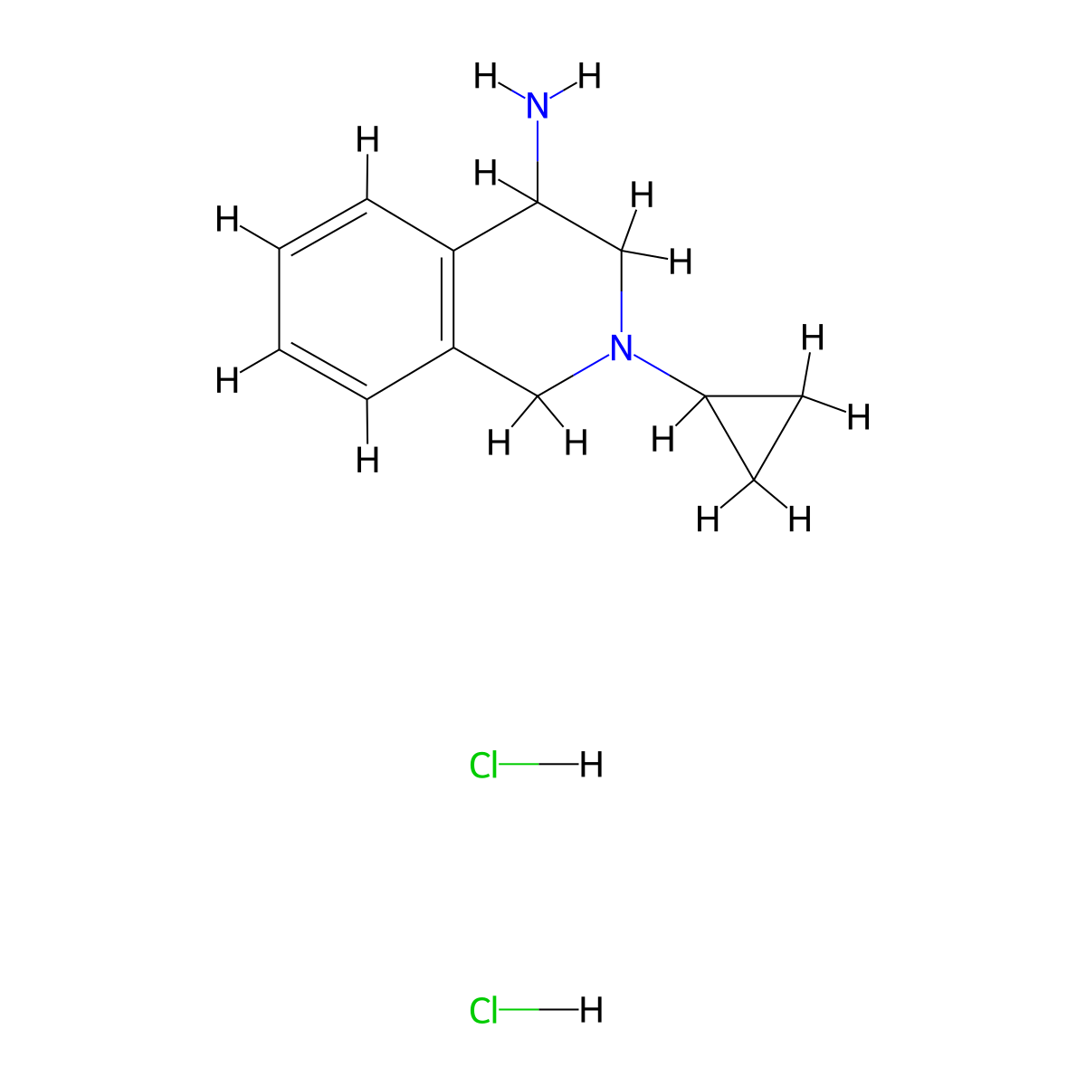 2-Cyclopropyl-1,2,3,4-tetrahydroisoquinolin-4-amine dihydrochloride molecular structure, CAS 2503204-91-7