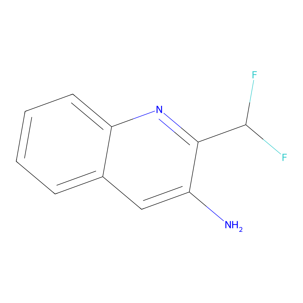 2-(Difluoromethyl)quinolin-3-amine molecular structure, CAS 2503204-93-9