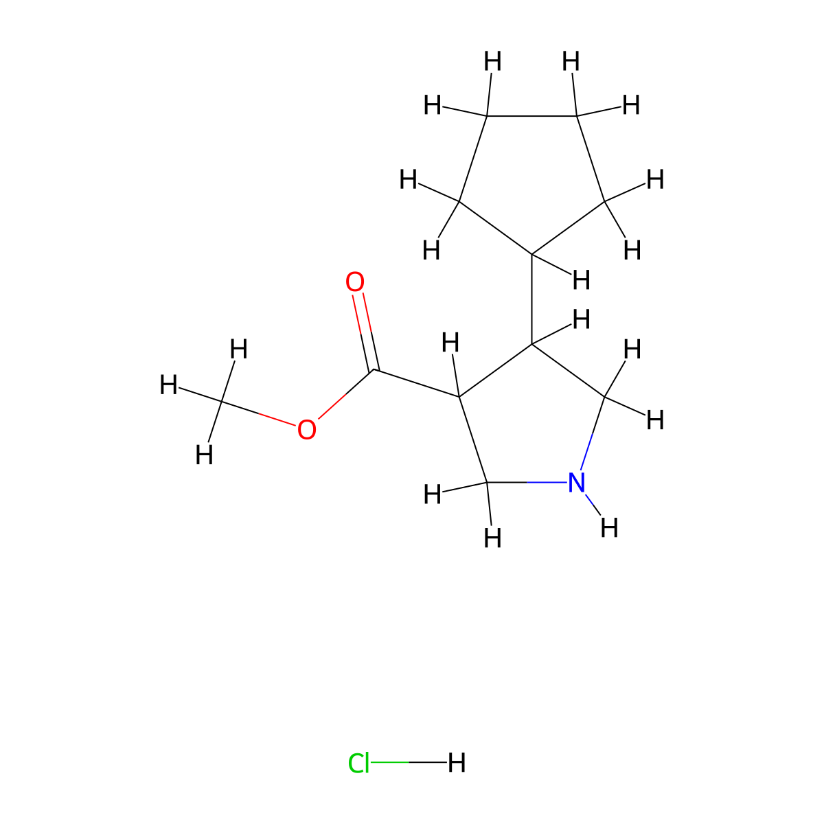 Methyl 4-cyclopentylpyrrolidine-3-carboxylate hydrochloride molecular structure, CAS 2503204-95-1