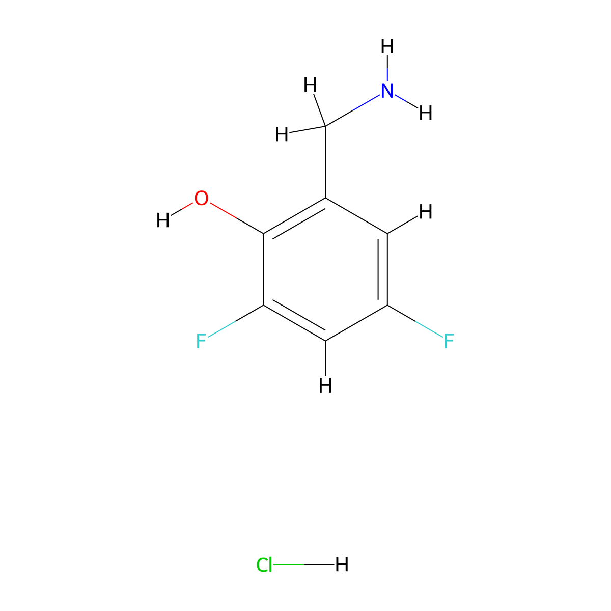 2-(Aminomethyl)-4,6-difluorophenolhydrochloride molecular structure, CAS 2503204-96-2