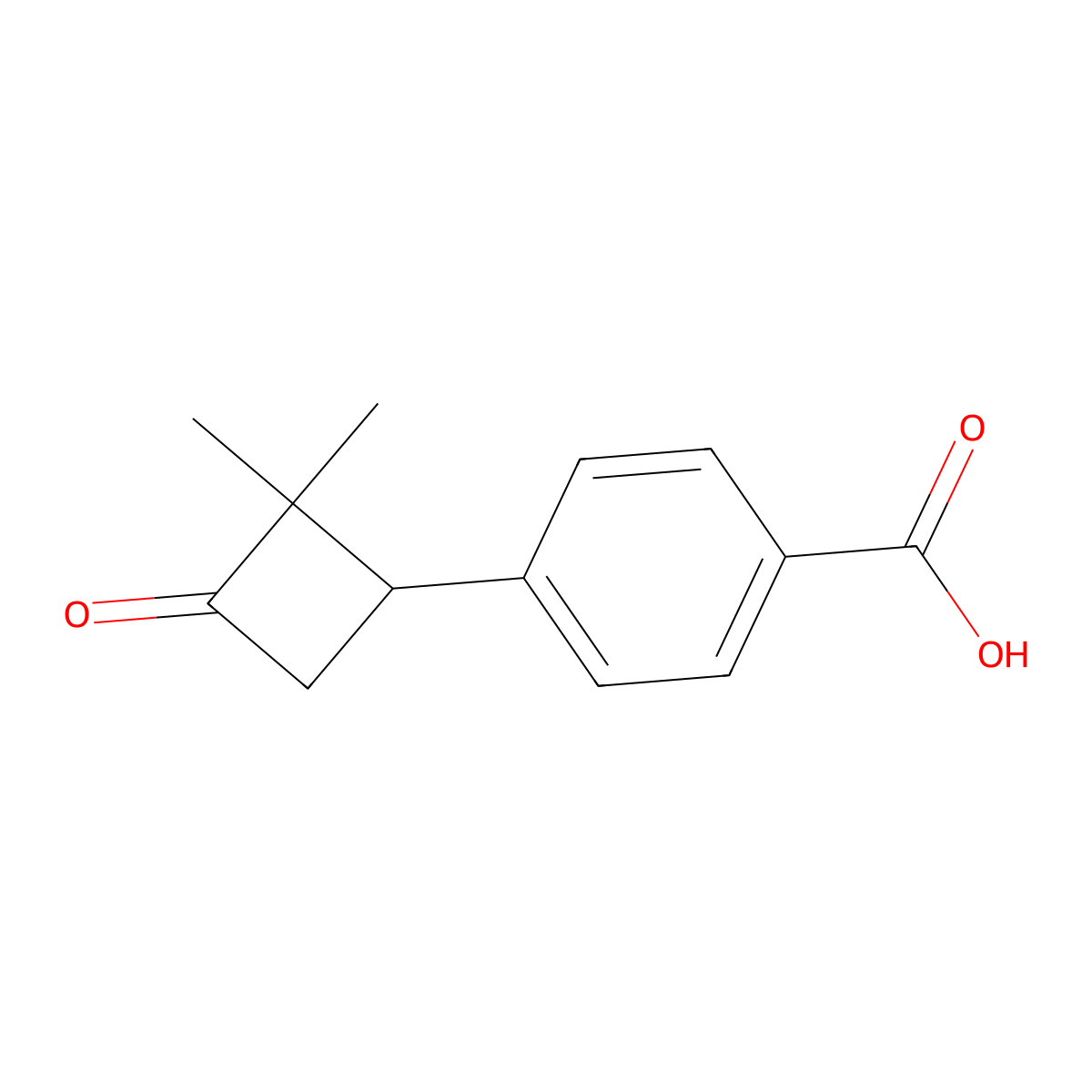 4-(2,2-Dimethyl-3-oxocyclobutyl)benzoic acid molecular structure, CAS 2503205-02-3