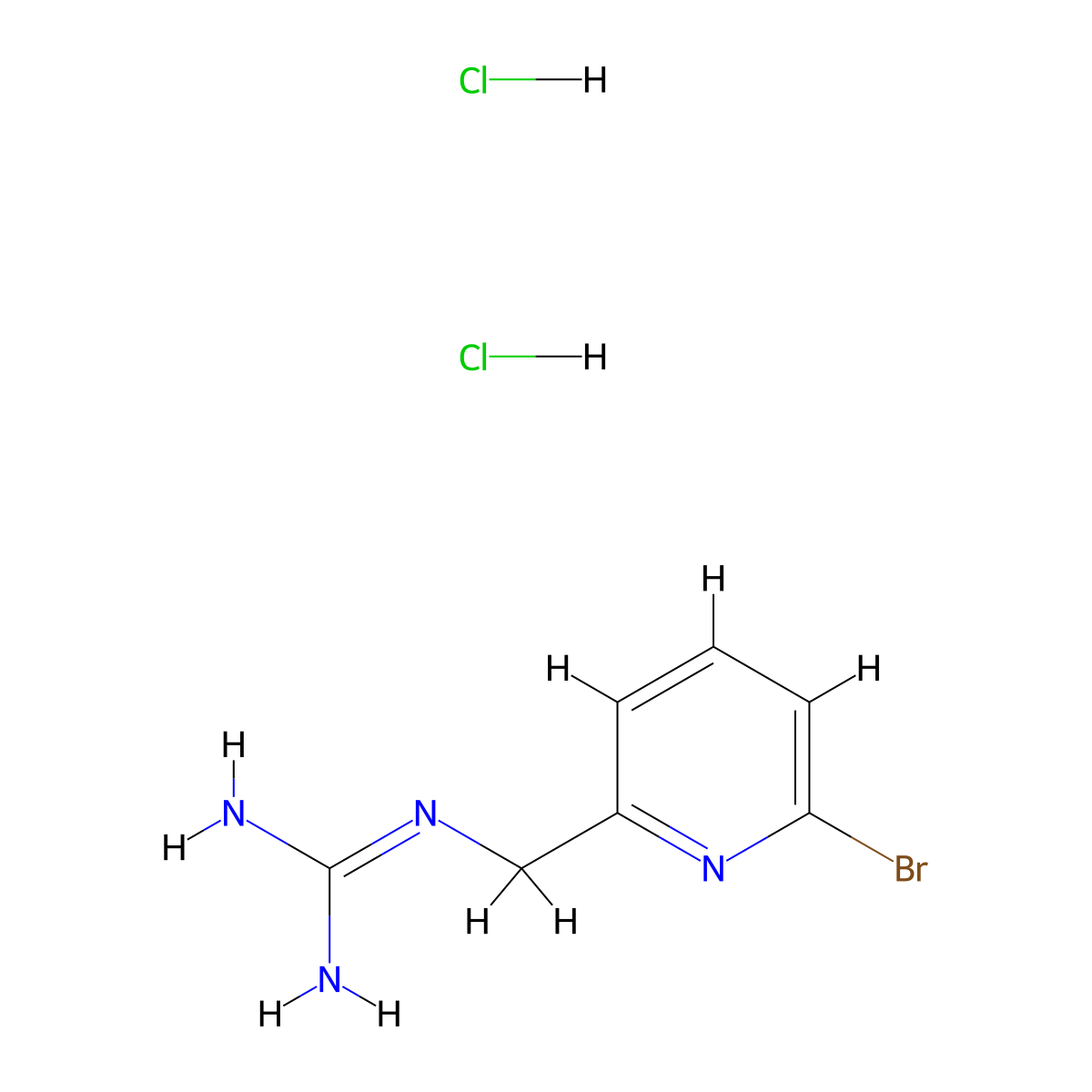 N-[(6-bromopyridin-2-yl)methyl]guanidine dihydrochloride molecular structure, CAS 2503205-05-6