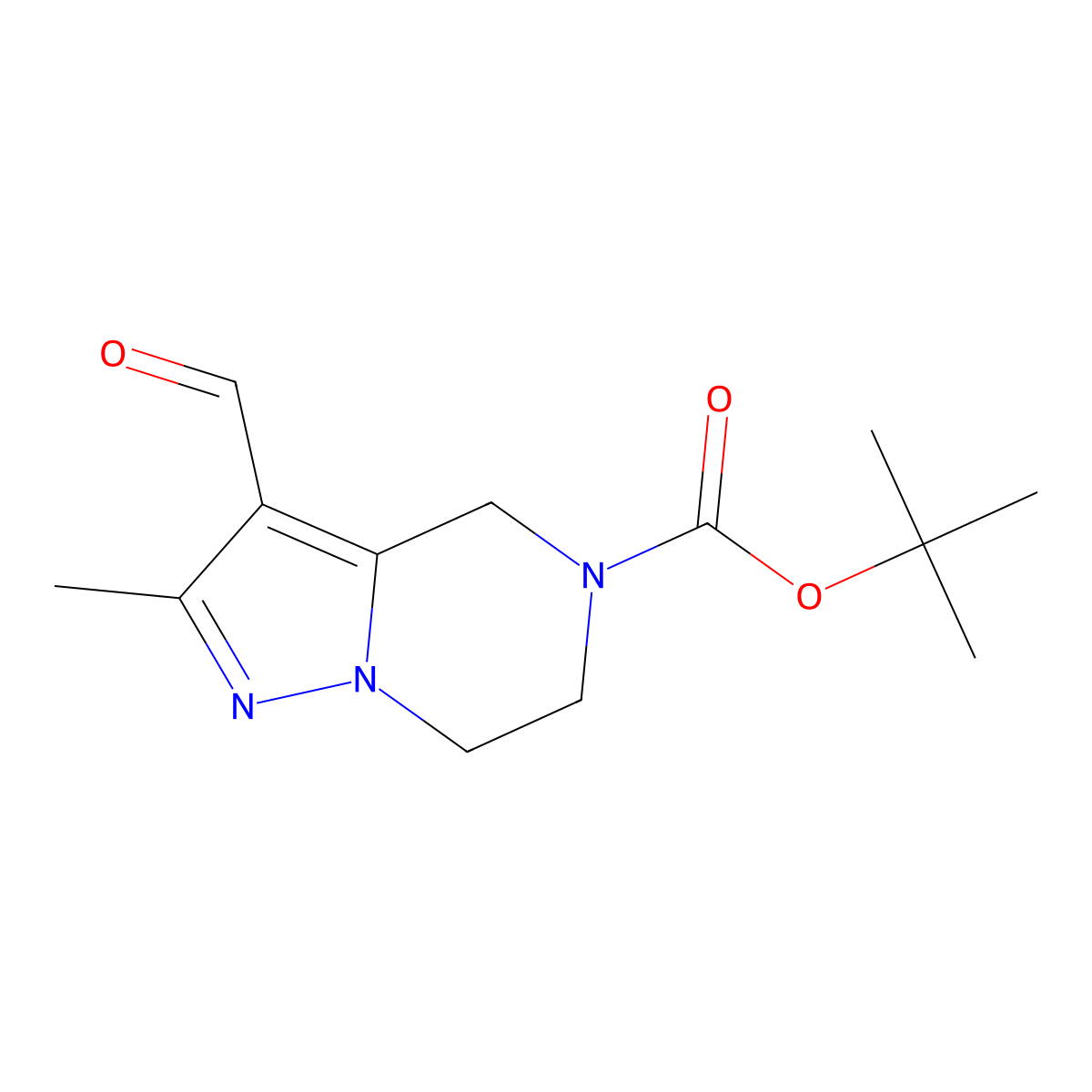 tert-butyl3-formyl-2-methyl-4H,5H,6H,7H-pyrazolo[1,5-a]pyrazine-5-carboxylate molecular structure, CAS 2503205-06-7