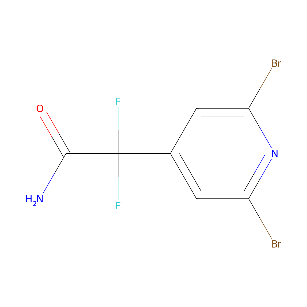 2-(2,6-Dibromopyridin-4-yl)-2,2-difluoroacetamide molecular structure, CAS 2503205-13-6