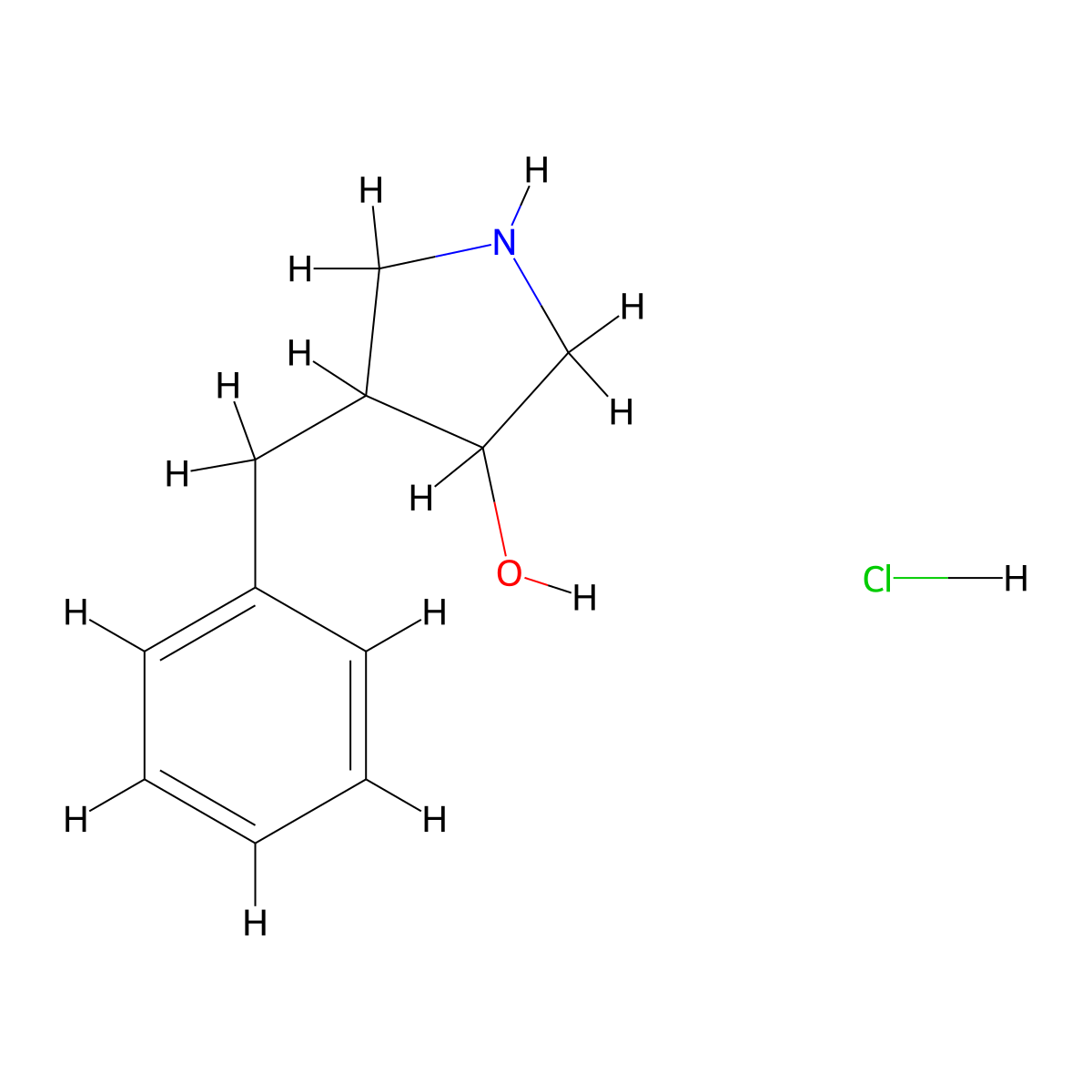 4-Benzylpyrrolidin-3-ol hydrochloride molecular structure, CAS 2503205-16-9