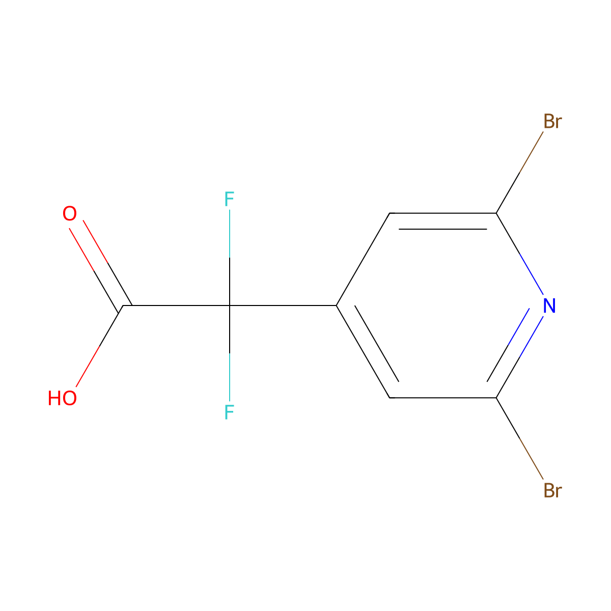 2-(2,6-Dibromopyridin-4-yl)-2,2-difluoroacetic acid molecular structure, CAS 2503205-17-0