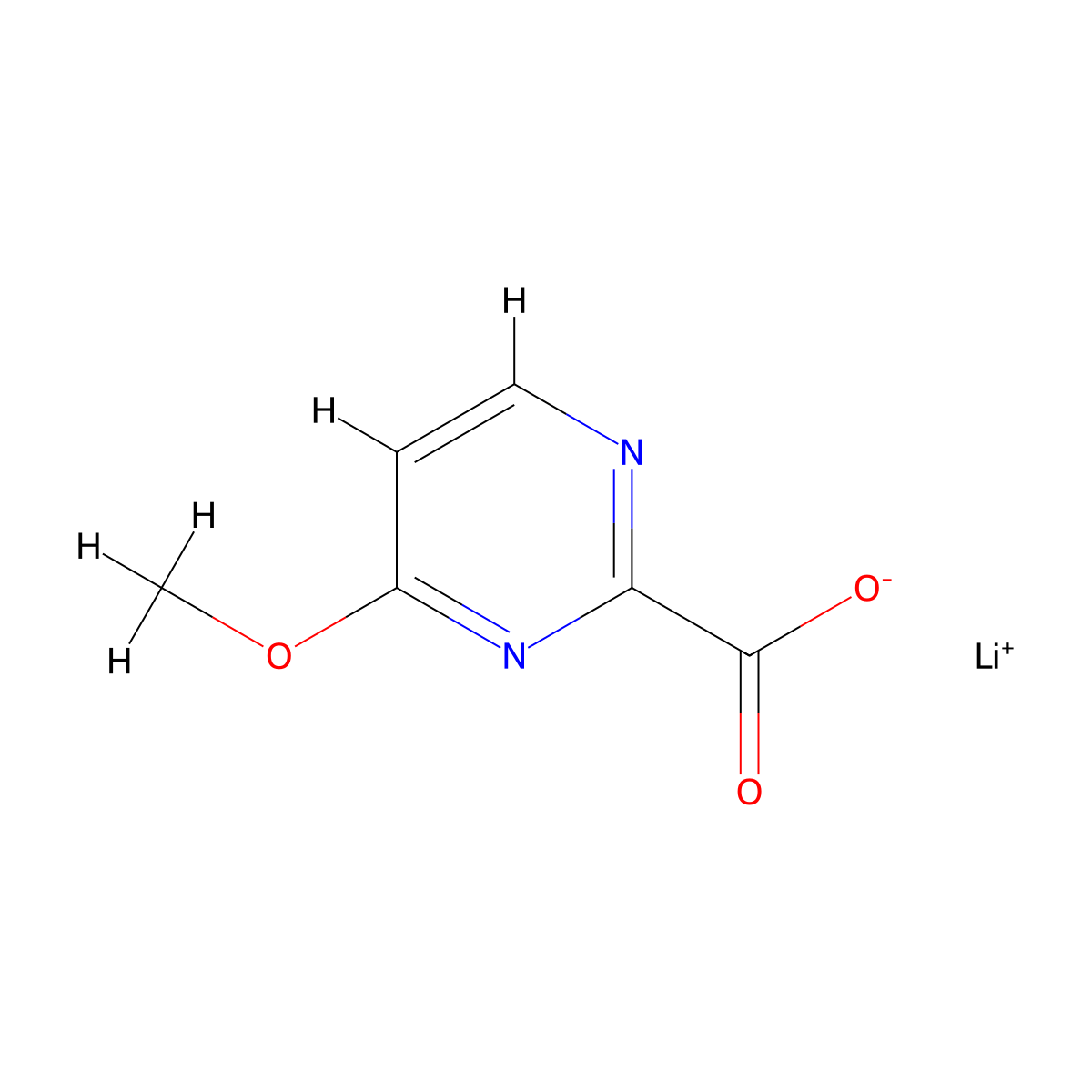Lithium 4-methoxypyrimidine-2-carboxylate molecular structure, CAS 2503205-23-8