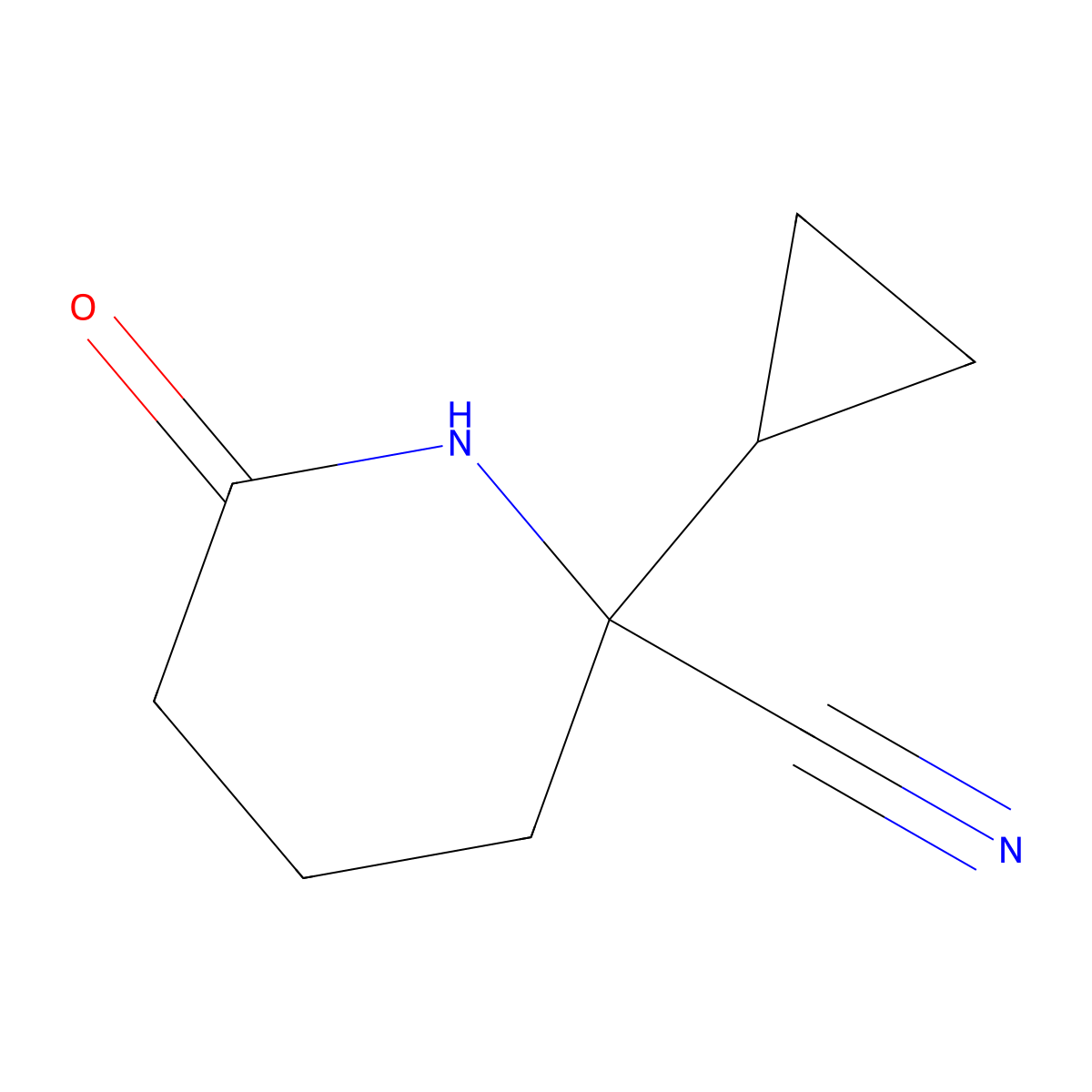 2-Cyclopropyl-6-oxopiperidine-2-carbonitrile molecular structure, CAS 2503205-35-2