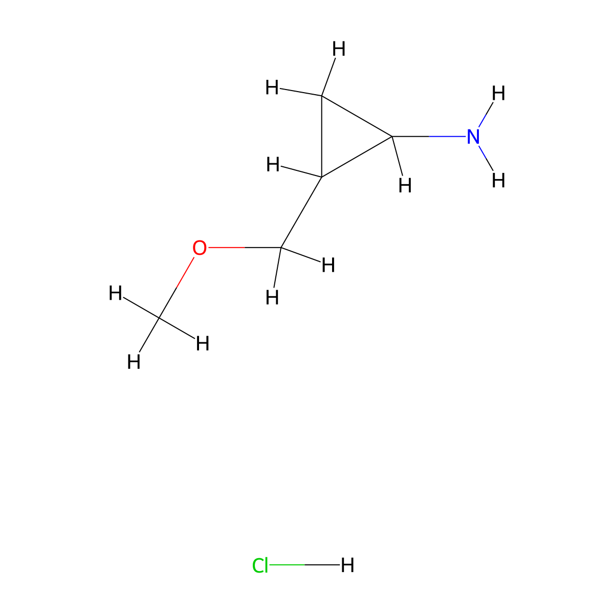 2-(Methoxymethyl)cyclopropan-1-amine hydrochloride molecular structure, CAS 2503205-40-9