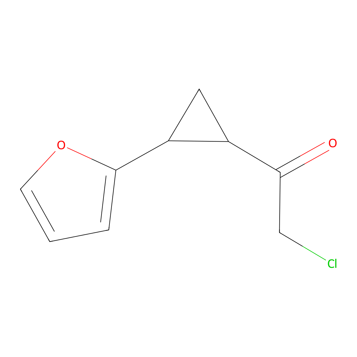 2-Chloro-1-[2-(furan-2-yl)cyclopropyl]ethan-1-one molecular structure, CAS 2503205-43-2