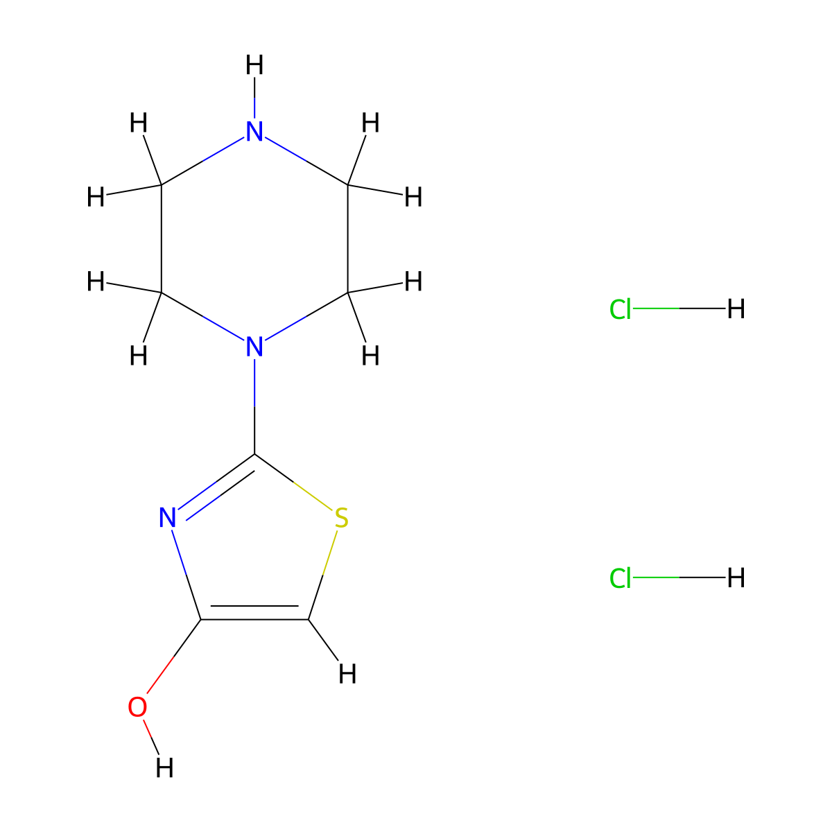 2-Piperazin-1-yl-1,3-thiazol-4-ol;dihydrochloride molecular structure, CAS 2503205-49-8