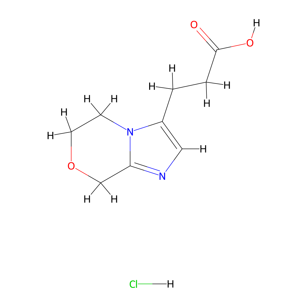3-{5H,6H,8H-imidazo[2,1-c][1,4]oxazin-3-yl}propanoicacidhydrochloride molecular structure, CAS 2503205-50-1