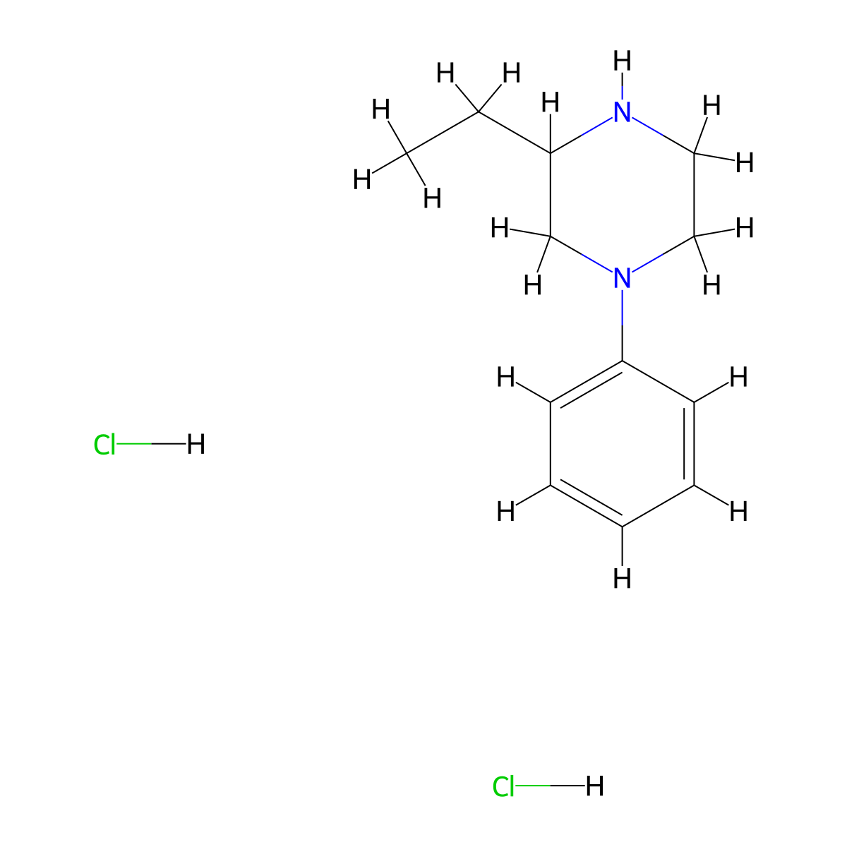 3-Ethyl-1-phenylpiperazine dihydrochloride molecular structure, CAS 2503205-54-5