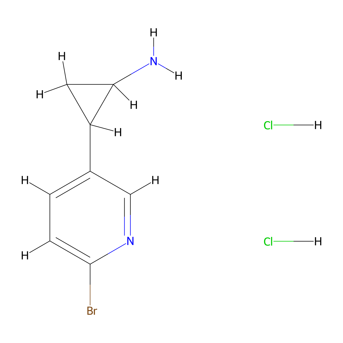 2-(6-Bromopyridin-3-yl)cyclopropan-1-amine dihydrochloride molecular structure, CAS 2503205-59-0