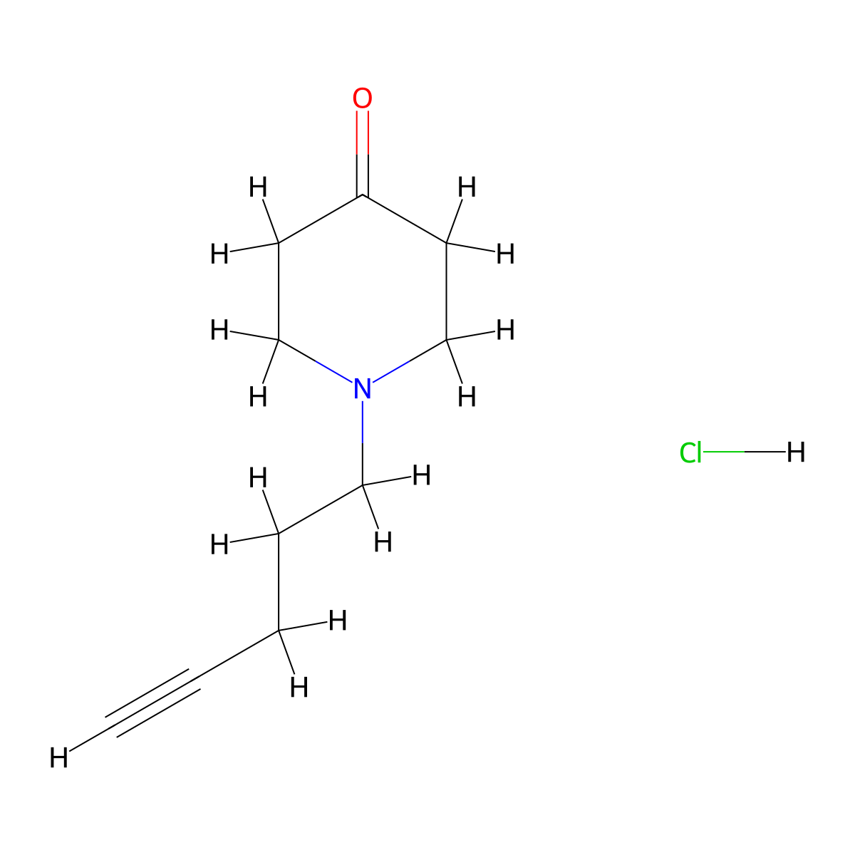 1-(Pent-4-yn-1-yl)piperidin-4-one hydrochloride molecular structure, CAS 2503205-60-3