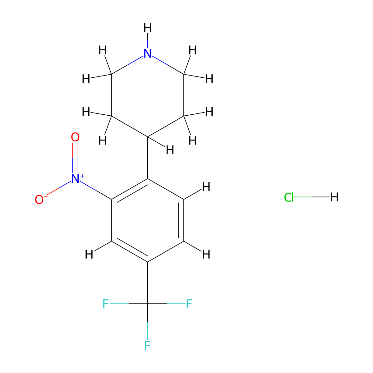 4-[2-Nitro-4-(trifluoromethyl)phenyl]piperidinehydrochloride molecular structure, CAS 2503205-61-4