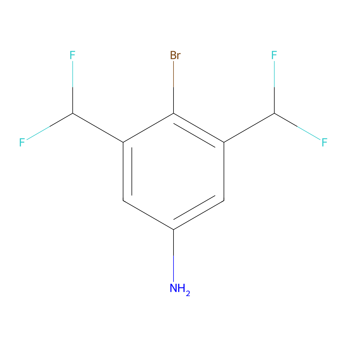 4-Bromo-3,5-bis(difluoromethyl)aniline molecular structure, CAS 2503205-65-8
