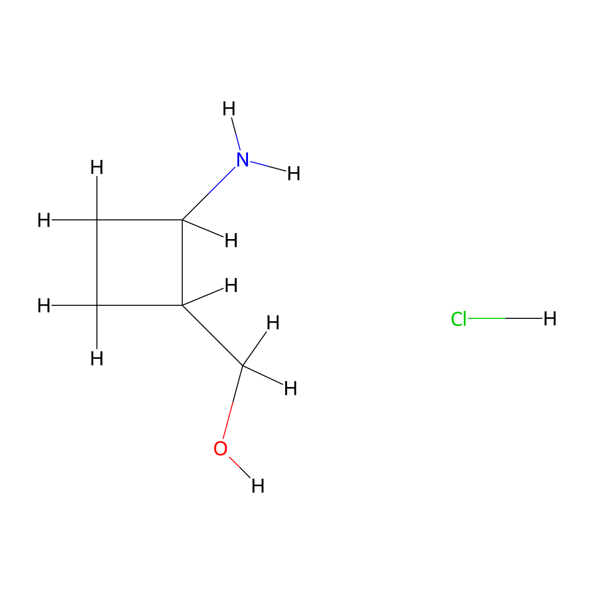 (2-Aminocyclobutyl)methanol hydrochloride molecular structure, CAS 2503205-72-7