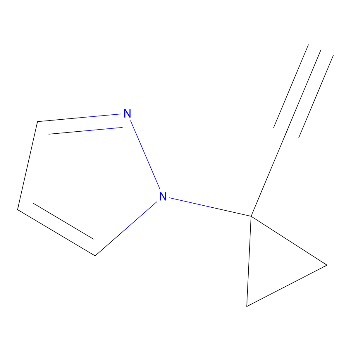 1-(1-ethynylcyclopropyl)-1H-pyrazole molecular structure, CAS 2503205-75-0