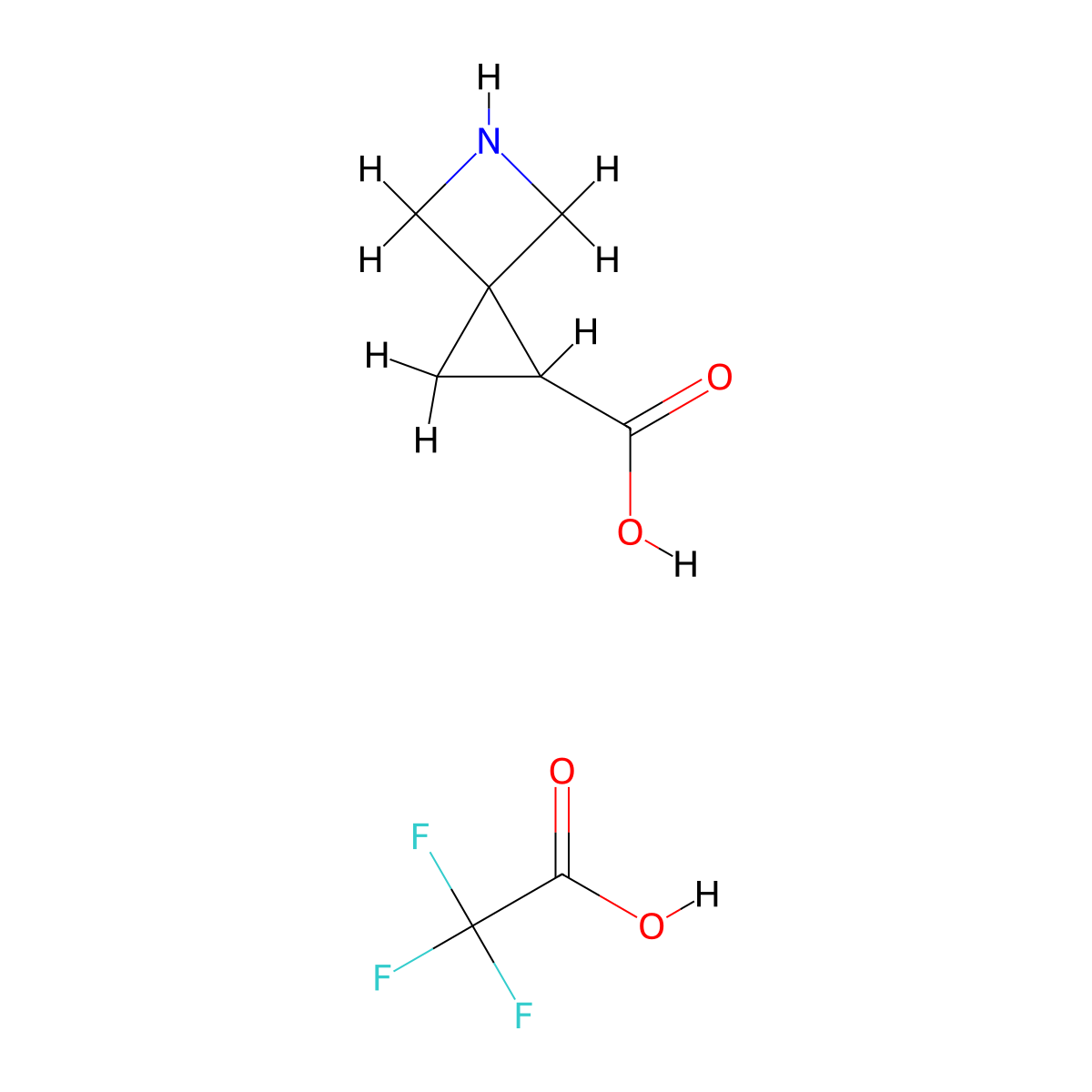 5-Azaspiro[2.3]hexane-1-carboxylicacid,trifluoroaceticacid molecular structure, CAS 2503205-76-1