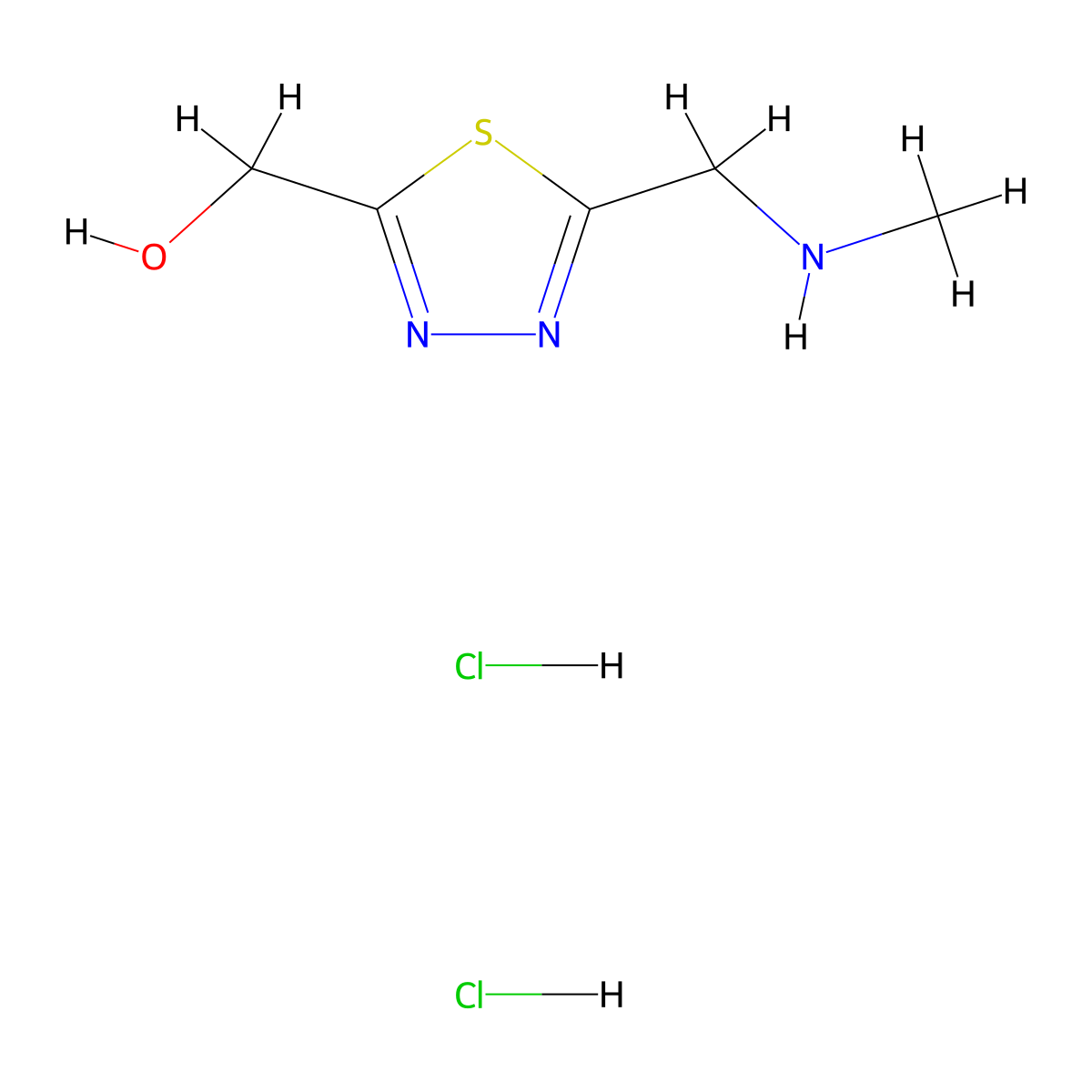 {5-[(Methylamino)methyl]-1,3,4-thiadiazol-2-yl}methanol dihydrochloride molecular structure, CAS 2503205-82-9