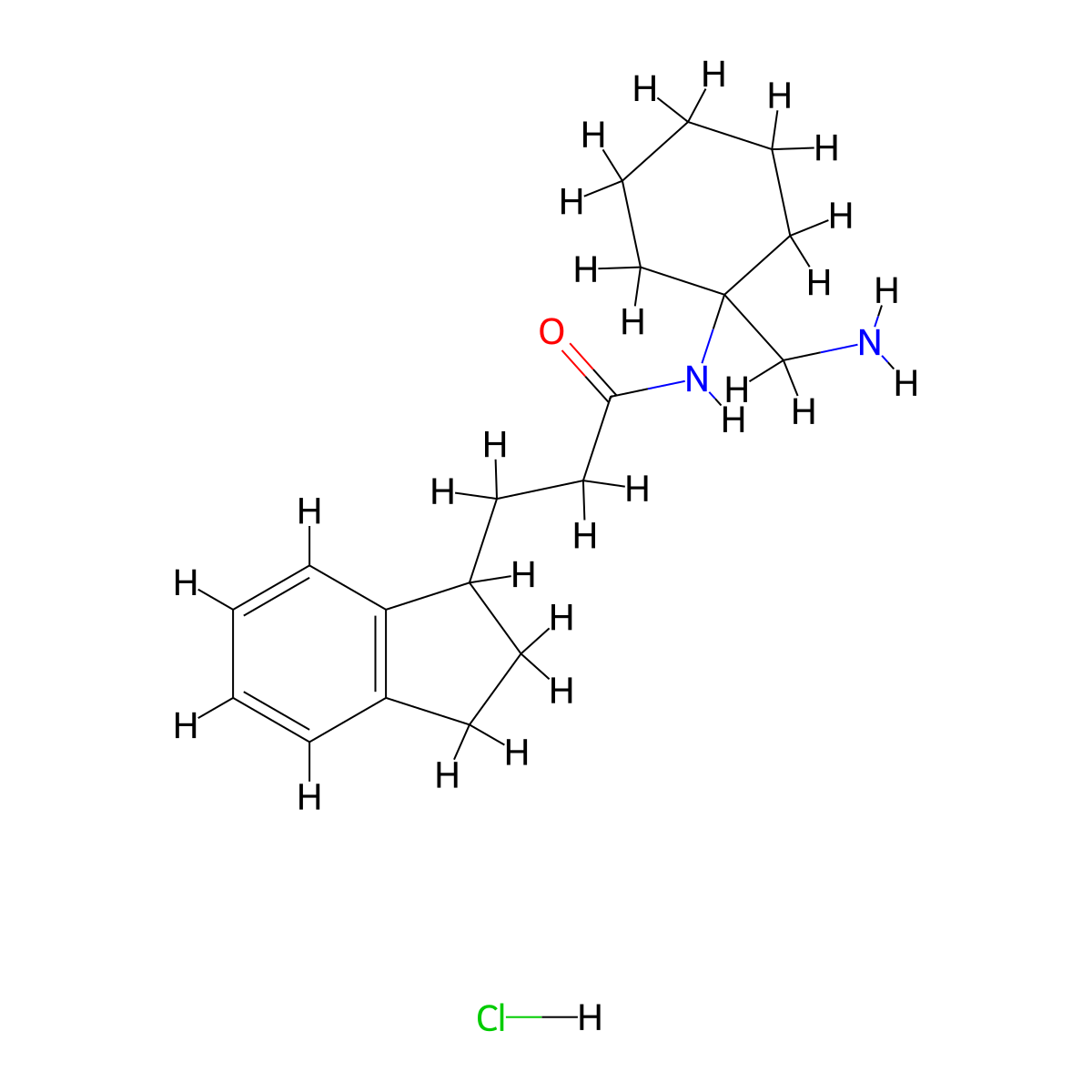 N-[1-(aminomethyl)cyclohexyl]-3-(2,3-dihydro-1H-inden-1-yl)propanamide hydrochloride molecular structure, CAS 2503205-85-2